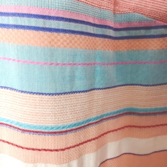 Talbots Petite Small Button Down Shirt 100% Cotton Pink Blue Striped Preppy - Picture 4 of 7